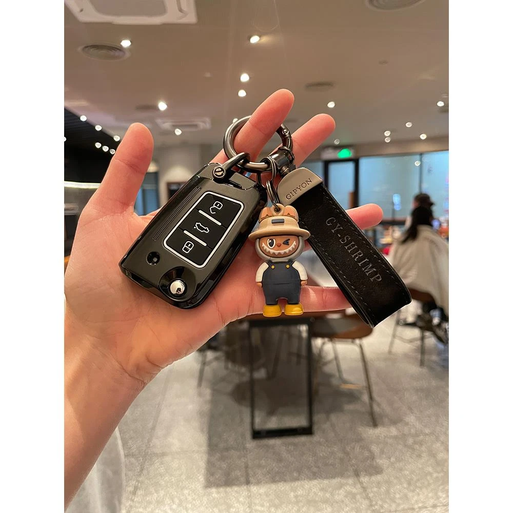 适用大众钥匙套宝来polo高尔夫7女途岳探岳朗逸途观L男车钥匙扣壳