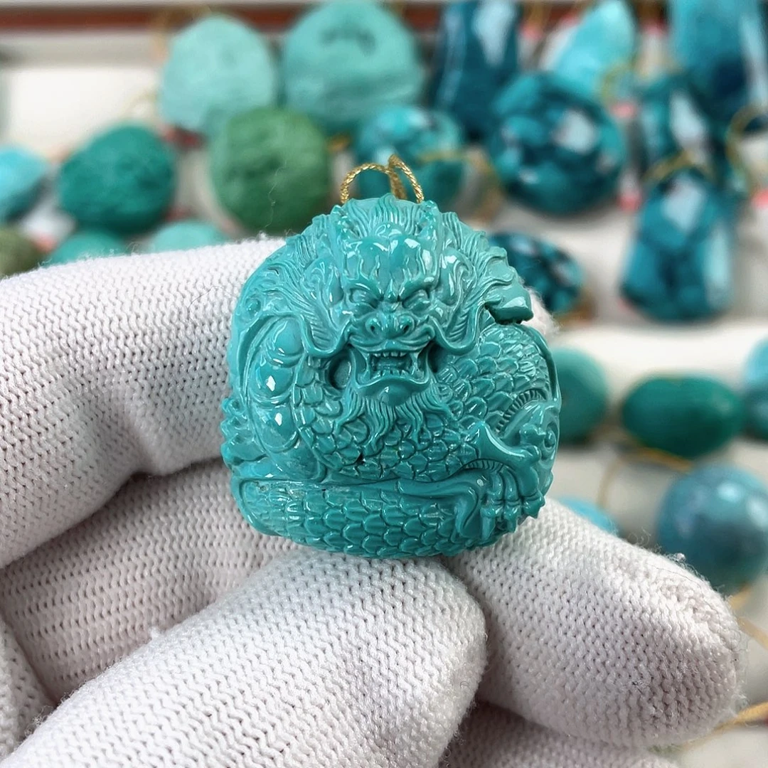 绿松石未镶嵌挂件