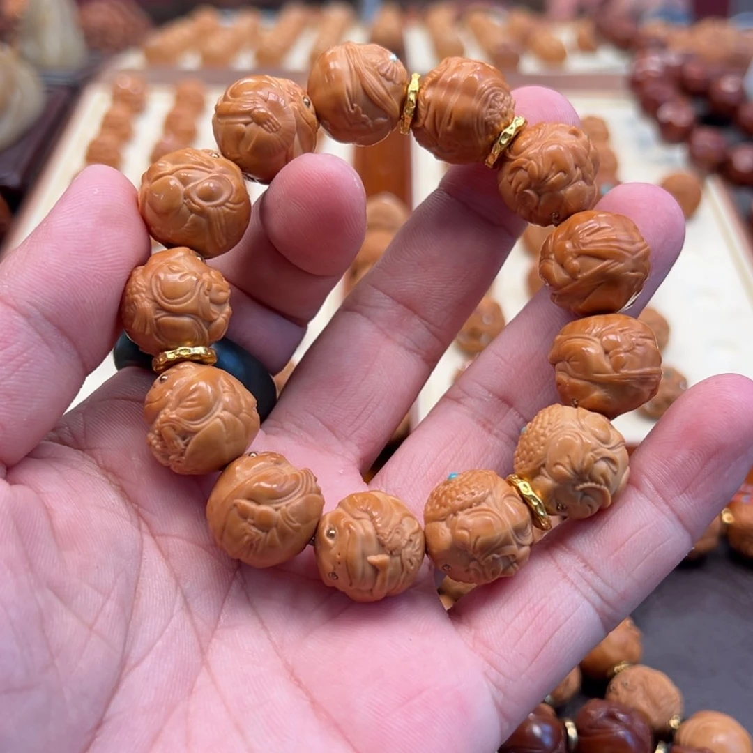 南****e1.7尺寸苏造镶嵌系列金蟾手串