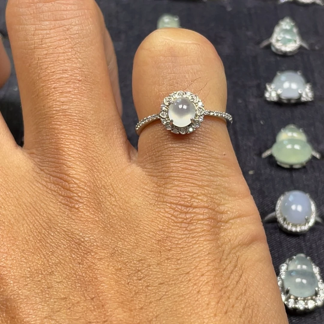 翡翠银S925镶嵌戒指