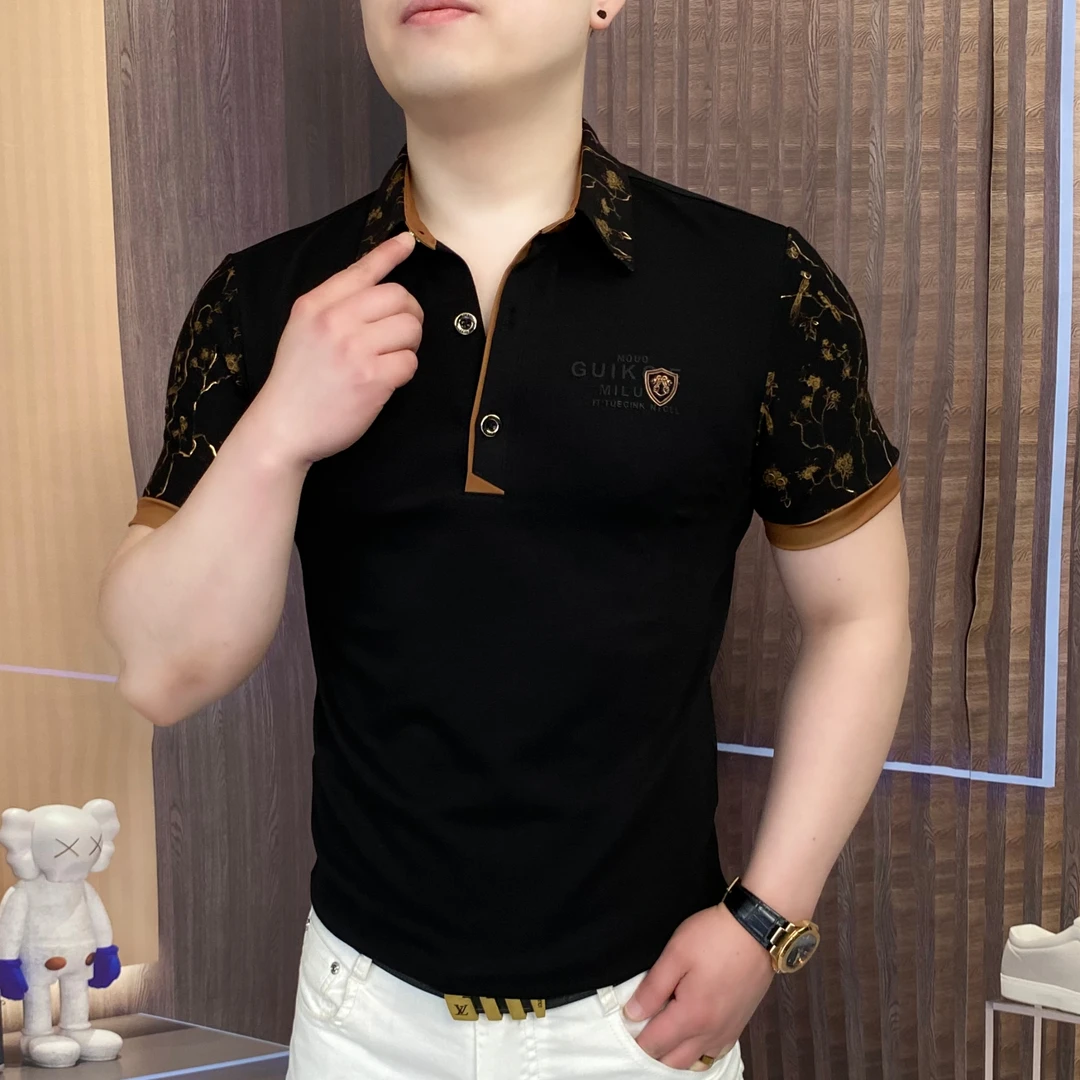 《黑金画师》1夏季Polo衫商务修身帅气男士潮流百搭网红高品质翻领