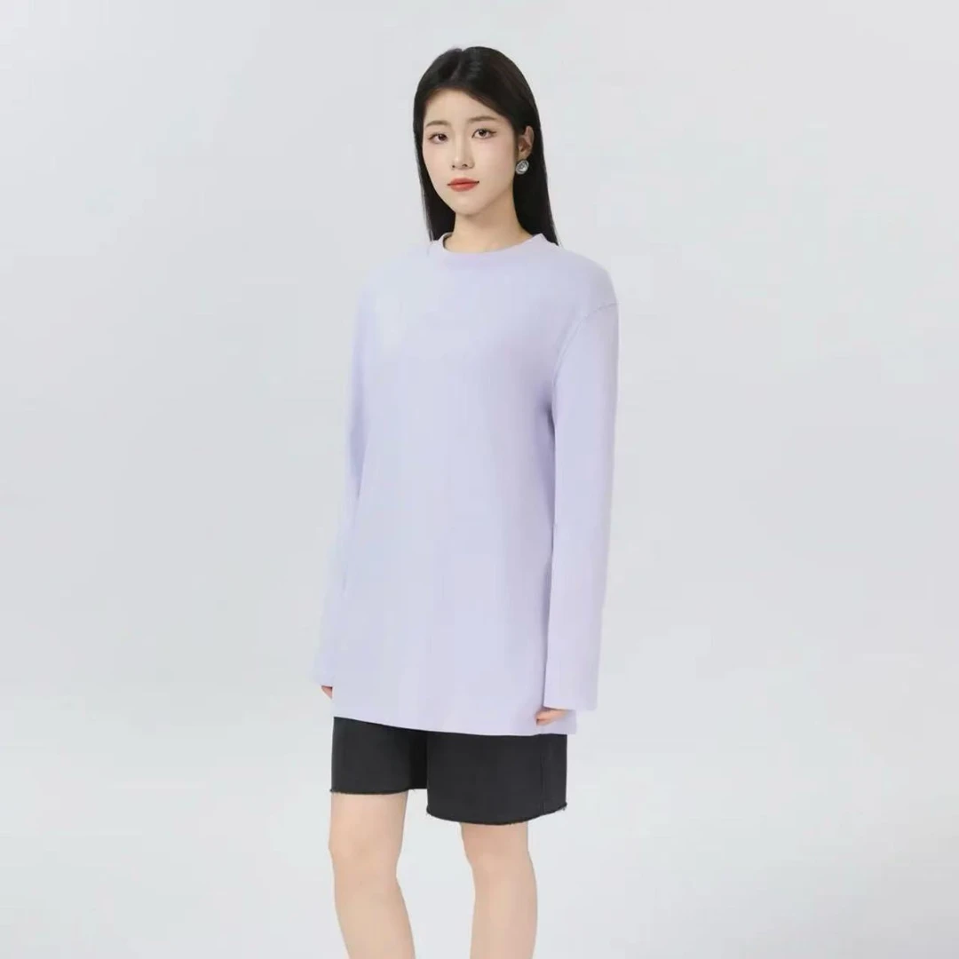 AMASS/阿玛施 春夏新款百搭长袖上衣时尚气质休闲风T恤女530189