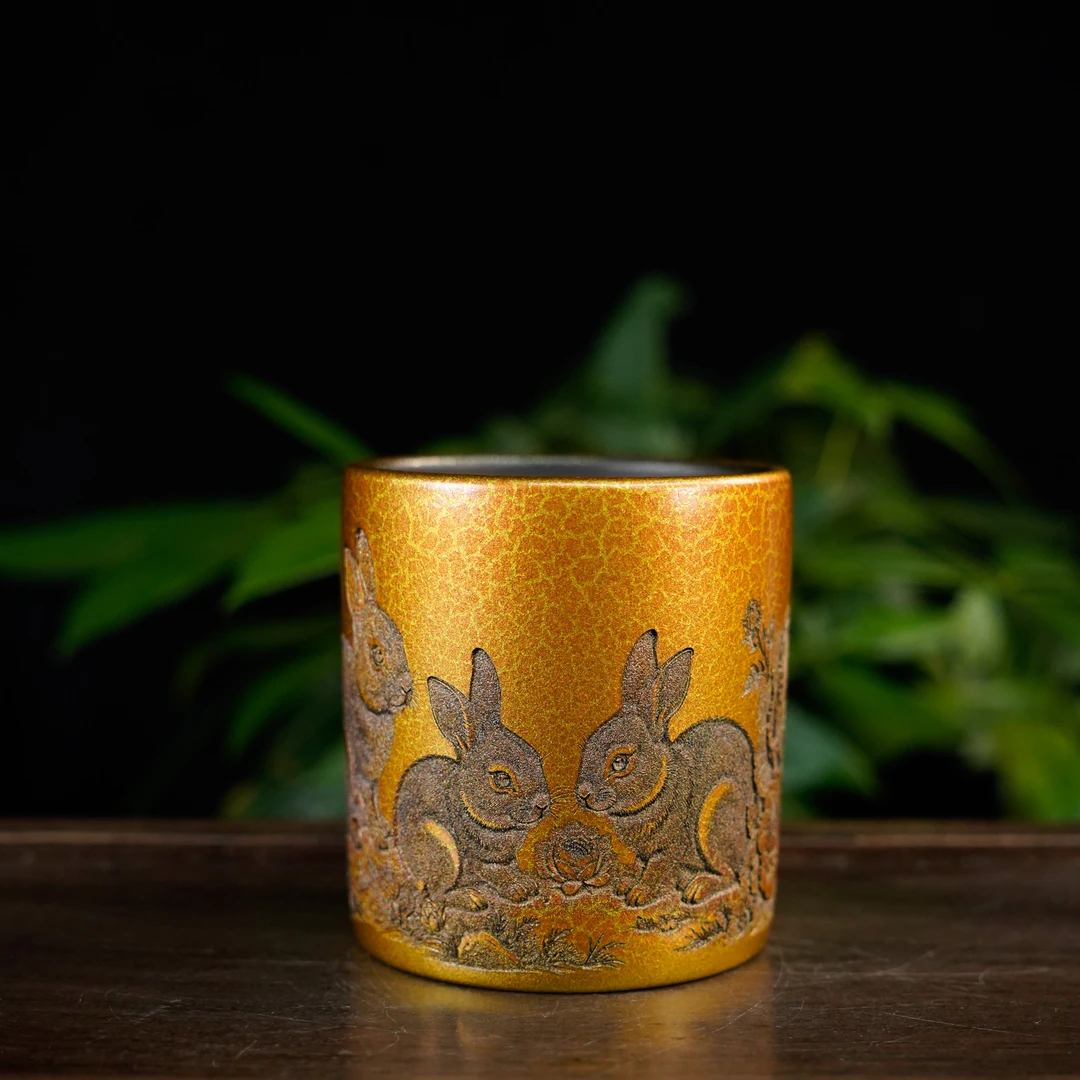 GSZS-4313   宜兴手工紫砂   贝壳烧主人杯