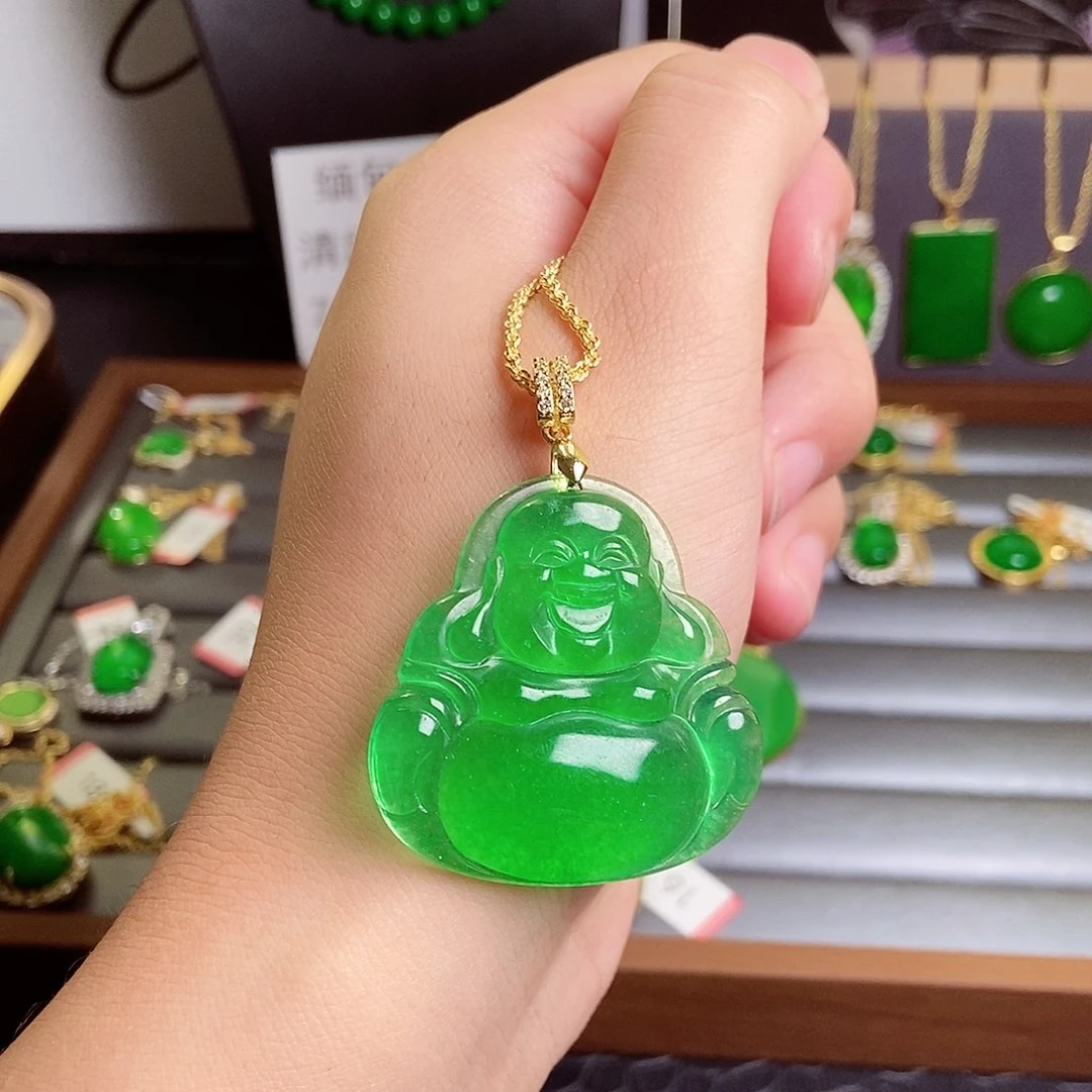 颈饰18K金镶嵌翡翠11