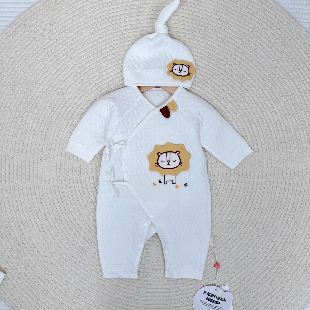 新生儿婴幼儿连体衣纯棉贴身打底无骨保暖新生儿哈衣