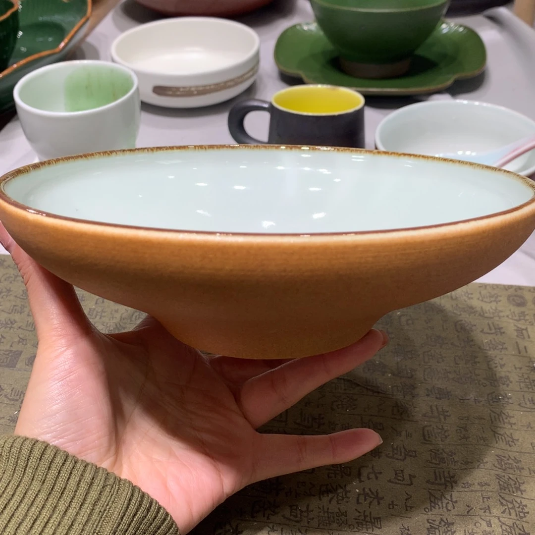 陶景德镇粗陶复古盘碗微瑕