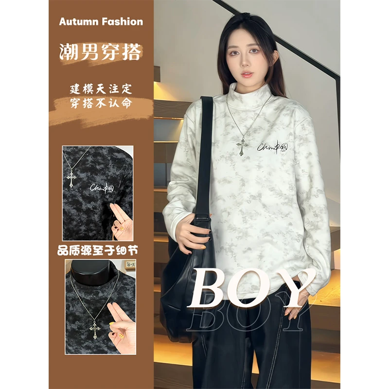大码男装脏脏德绒半高领打底衫男生潮流男装狂欢季好物保暖内搭