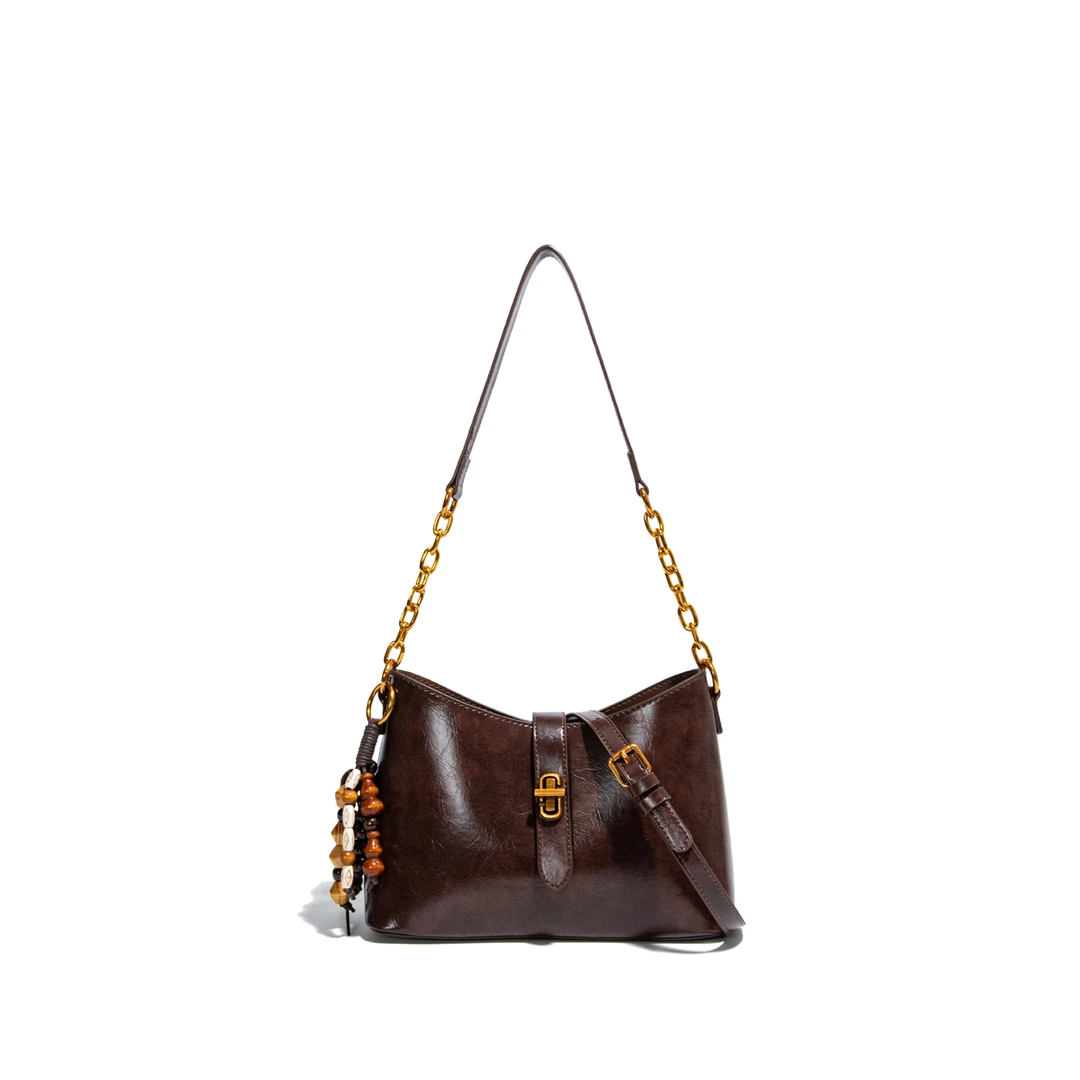 6009 咖色（长24厘米高17厘米）时尚百搭包包（无礼盒）