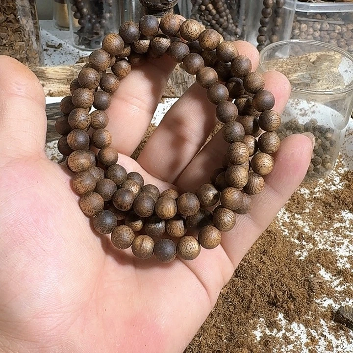 沉香碎屑沉香用****9奇楠多圈圆珠08-23.8克