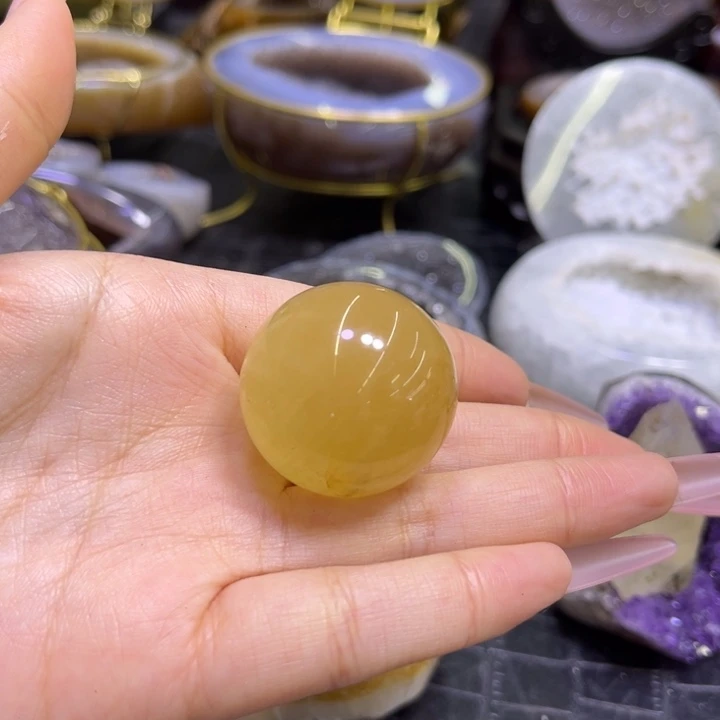 未镶嵌珠宝半成品水晶黄球