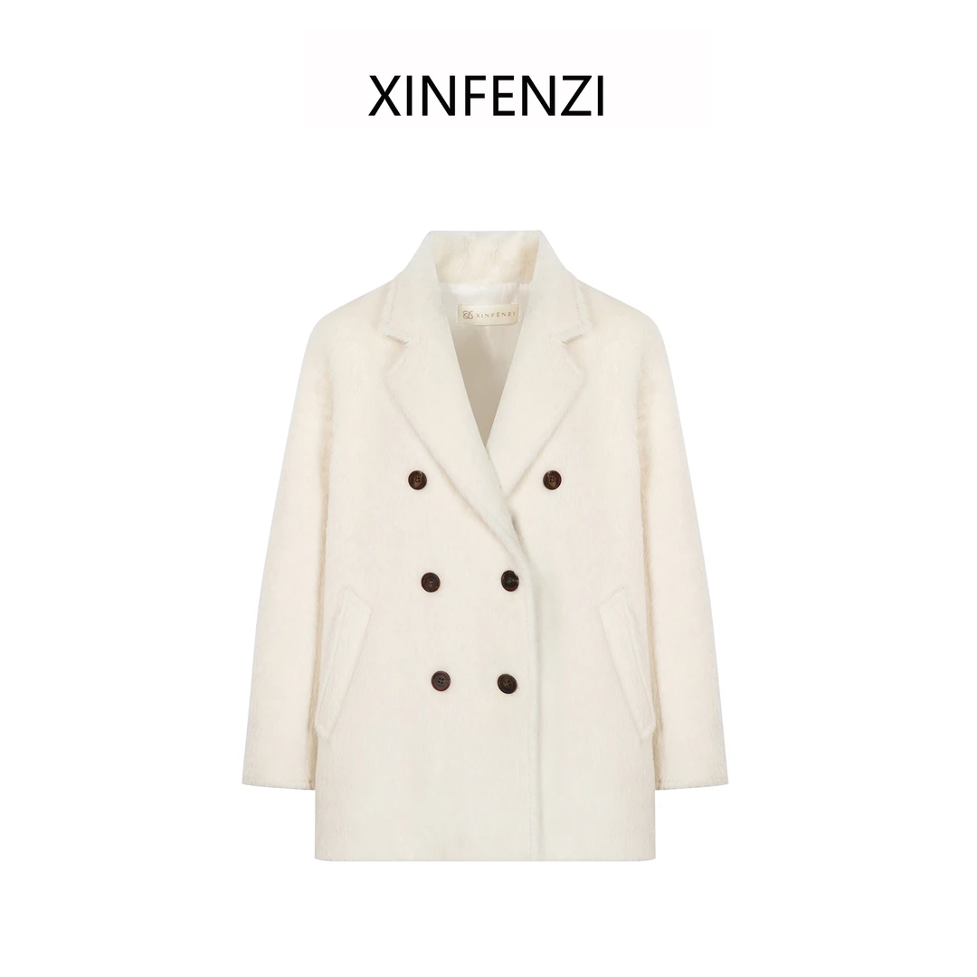 【哥伦布】XINFENZI M家101奢级王炸ALPACA双排扣短大衣 WJK34559