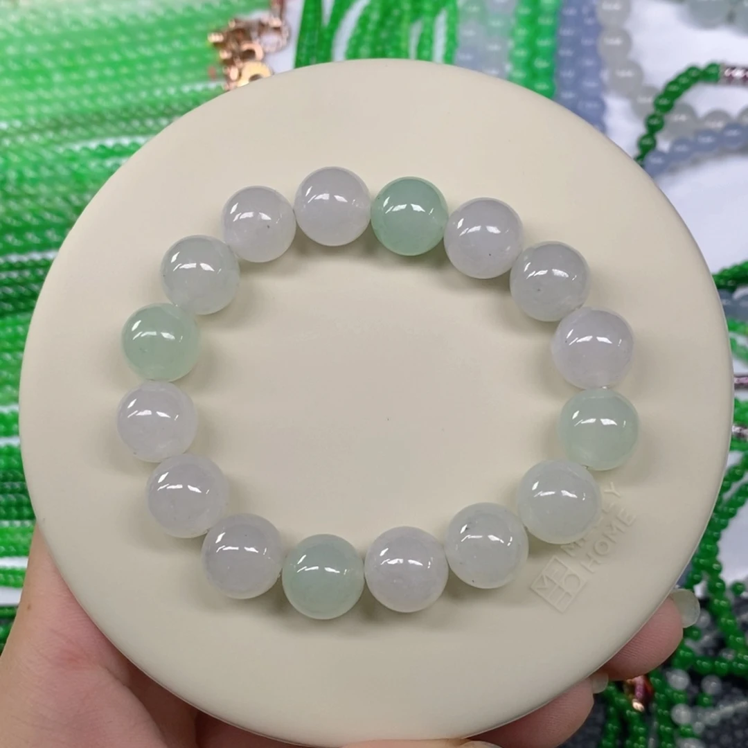 颈饰未镶嵌翡翠缅甸天然翡翠冰种手链12.