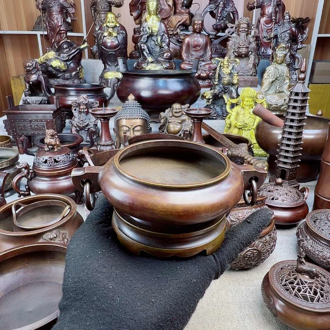君*铜香炉铜摆件铜工艺品风水摆件