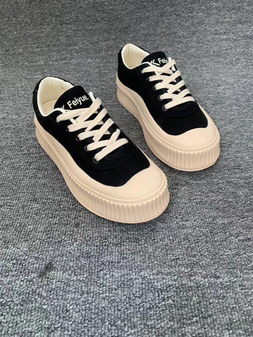 女鞋低帮厚底百搭舒适帆布鞋8965