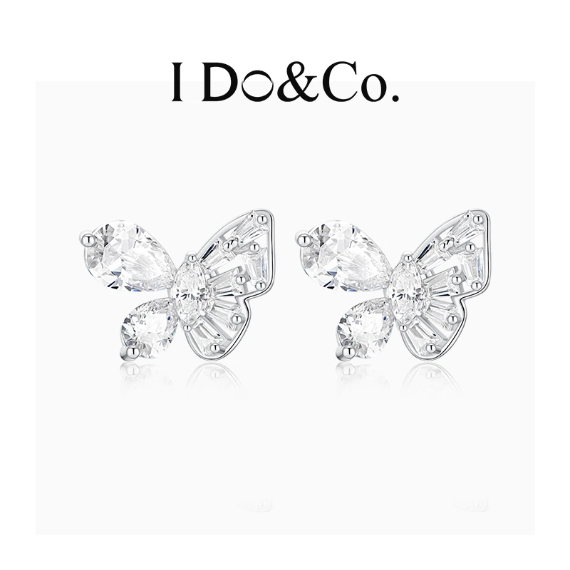 I Do&Co. 925银耳饰 冰晶蝶影耳钉2025新款爆款高级 轻奢气质蝴蝶