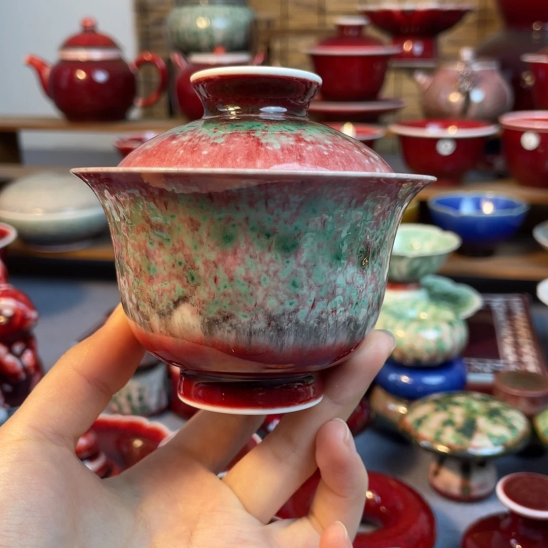 景德镇原矿陶瓷 美人醉盖碗