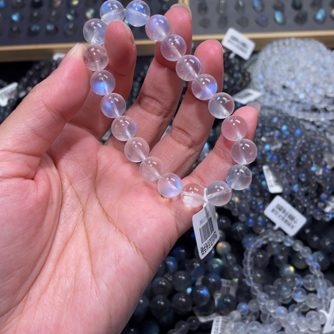 月光石手链未镶嵌龙****师蓝月光手链9.8m