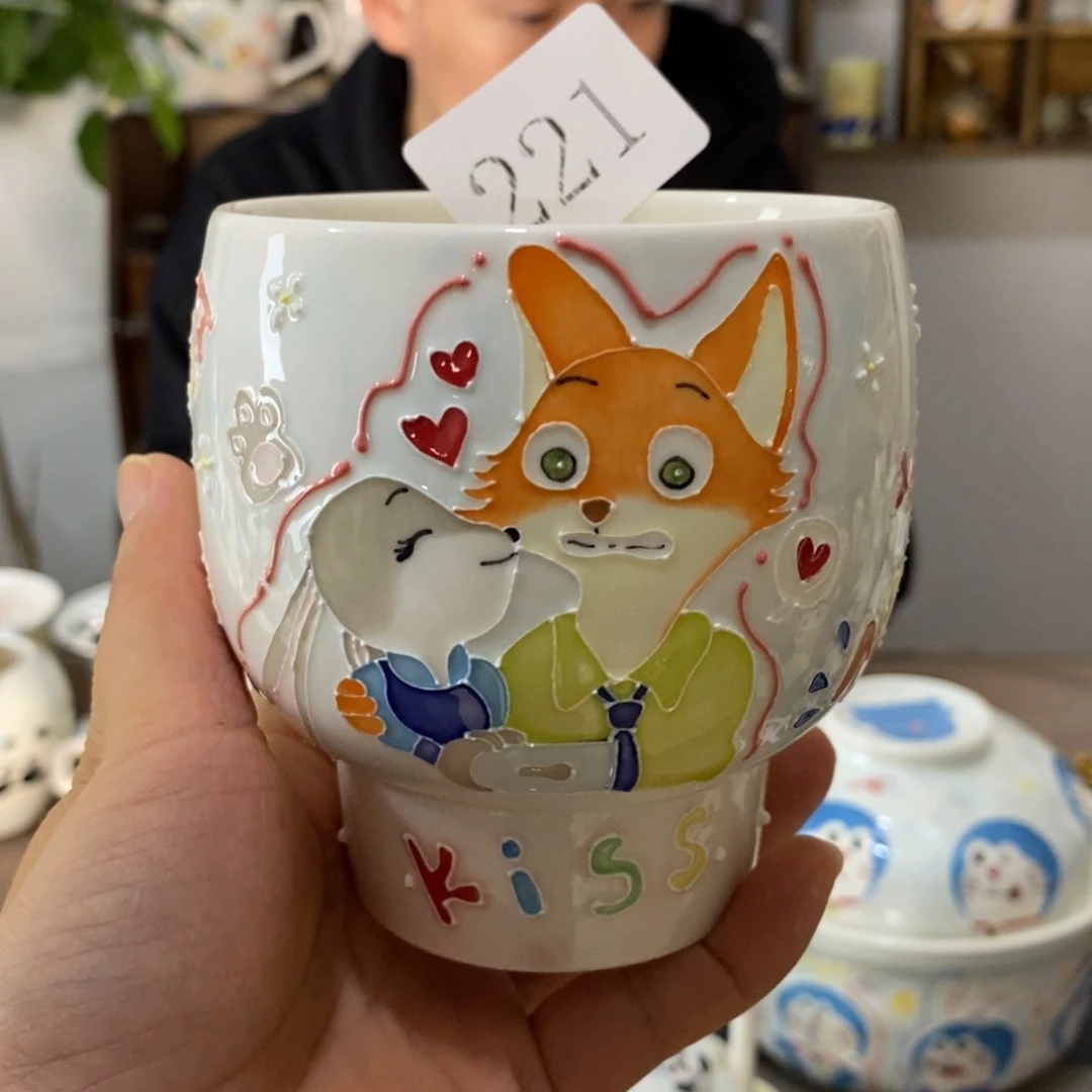 瓷片景德镇釉下彩手绘