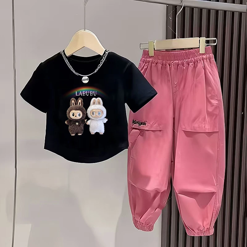 女童小孩夏装套装新款拉布布儿童洋气潮牌两件套夏季衣服童装服装