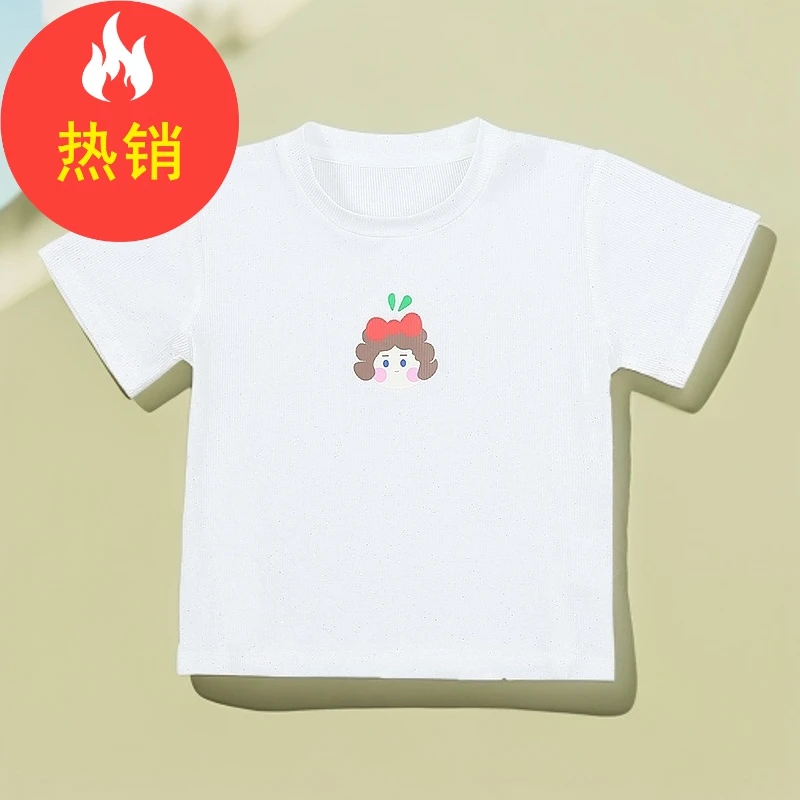 品牌女童T恤短袖夏印花字母小童打底上衣儿童半袖体恤XGT43018