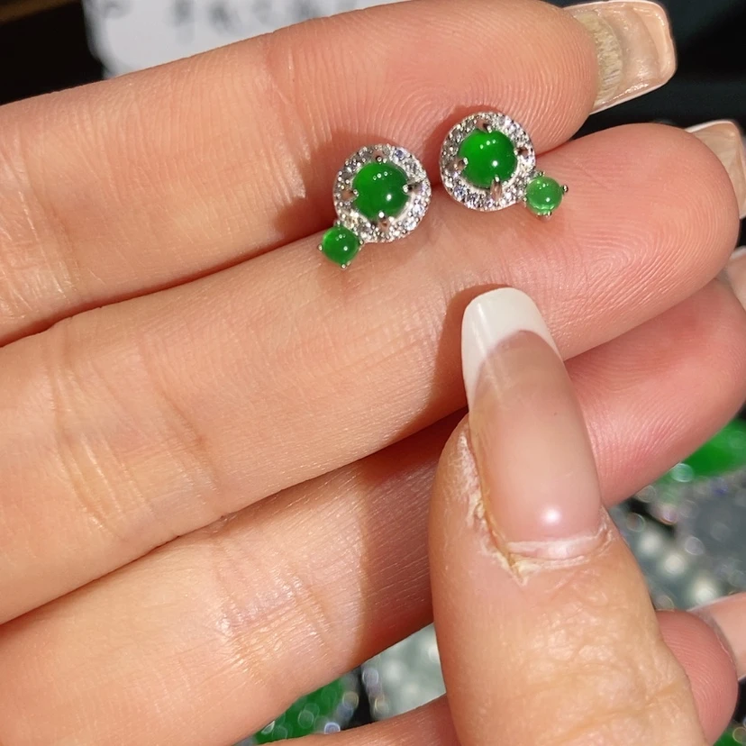 【闪购商品】翡翠耳饰未镶嵌天然翡翠