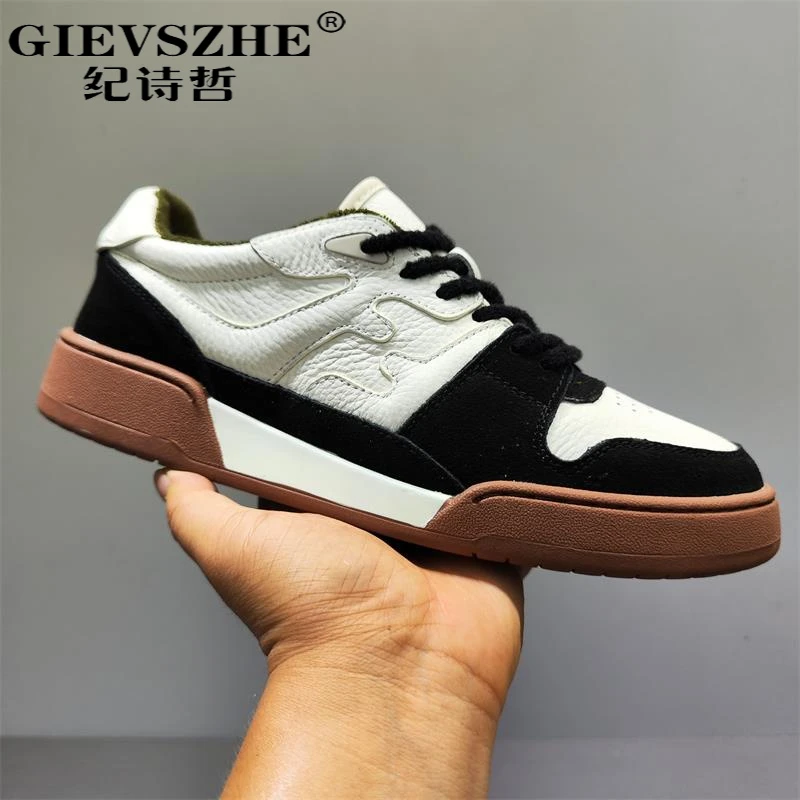 纪诗哲板鞋男新款拼色一脚蹬男鞋轻便潮流休闲鞋百搭增高运动鞋子