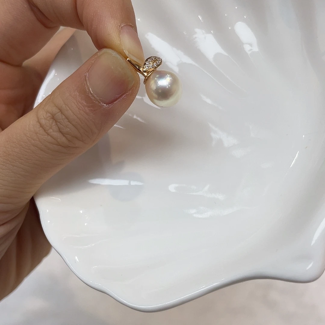 吊坠(不含链)银S925镶嵌海水珍珠