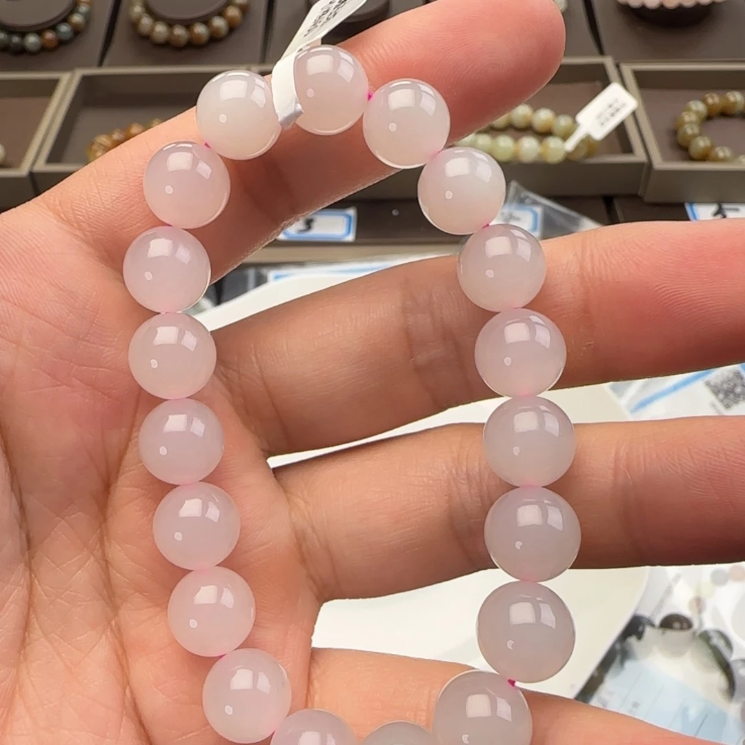 和田玉未镶嵌手链卡10藕粉38