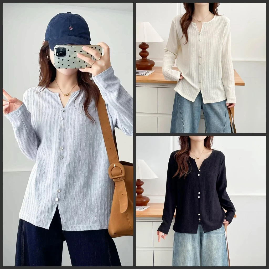 110-190斤大码女装胖mm洋气显瘦百搭秋装长袖上衣肌理感T恤打底衫