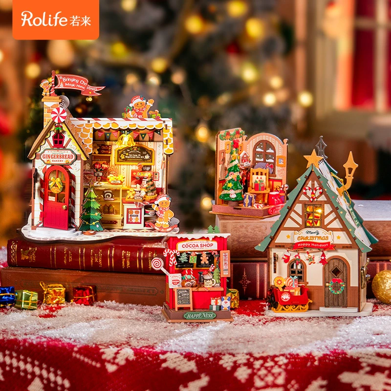 若来圣诞限定方寸之间diy小屋浓情可可微缩模型拼装积木手工礼物