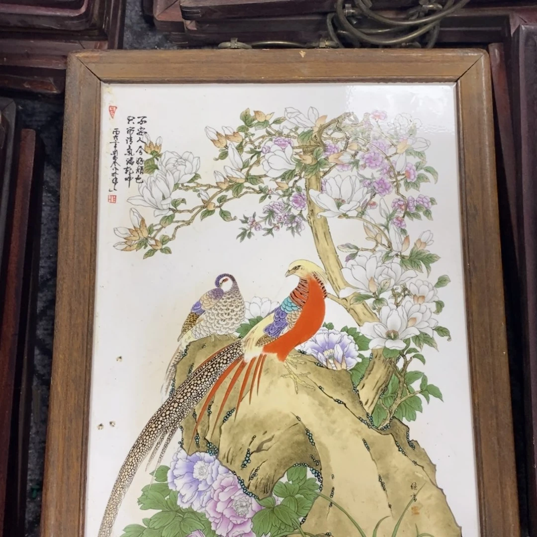 瓷片37*28*1景德镇瓷板画柴窑烧制