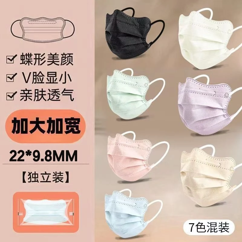 【彭场镇】马卡龙色系口罩200斤大脸护眼角加大号蝶形不勒耳口罩