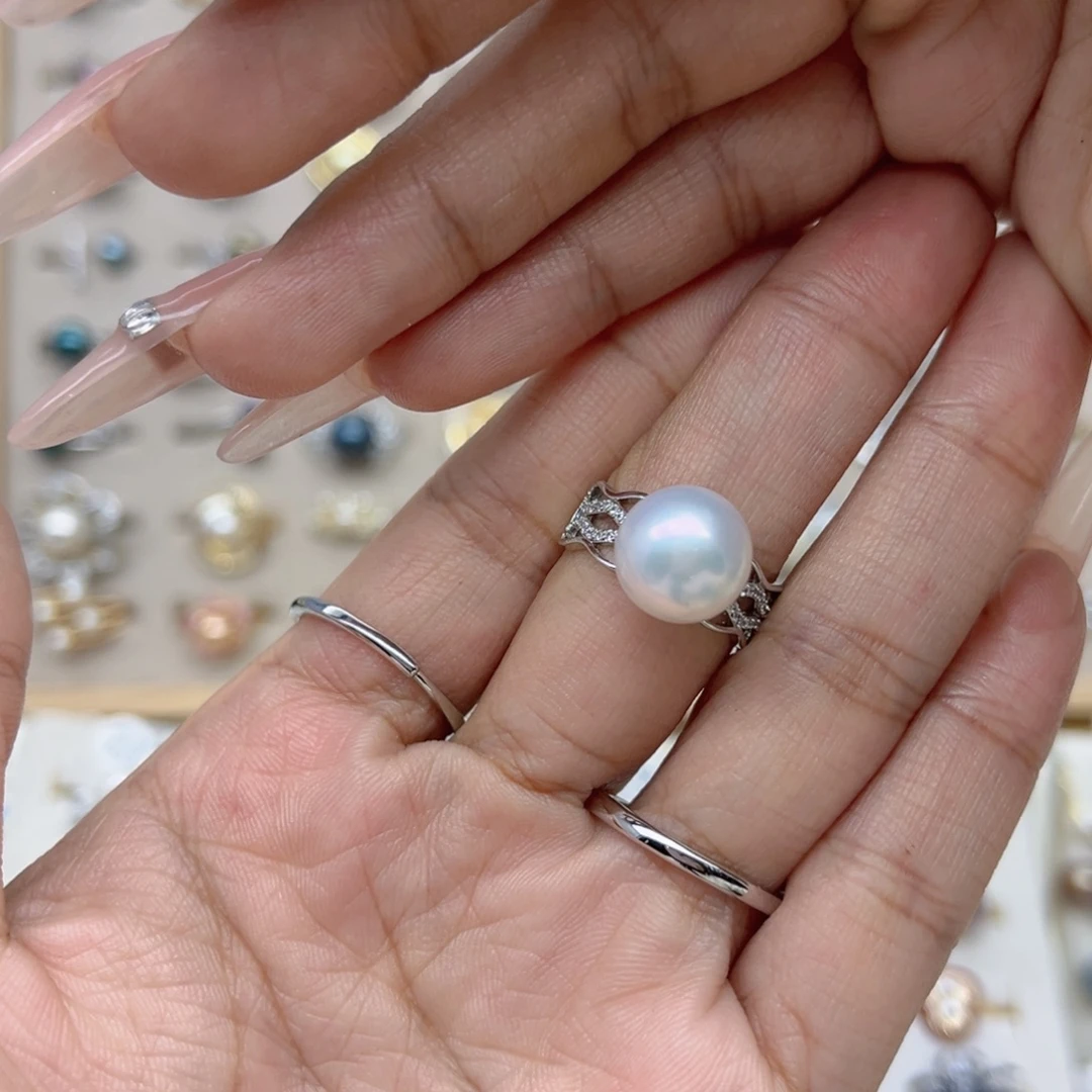 东***角淡水珍珠合金戒指