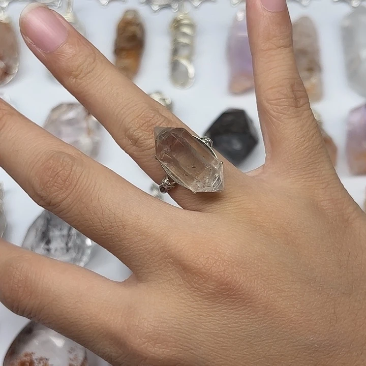 水晶银S925镶嵌戒指闪灵钻戒指