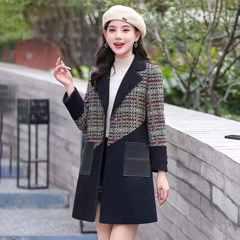 【撤柜样品】X04秋冬季气质百搭大衣外套咖啡商家提供