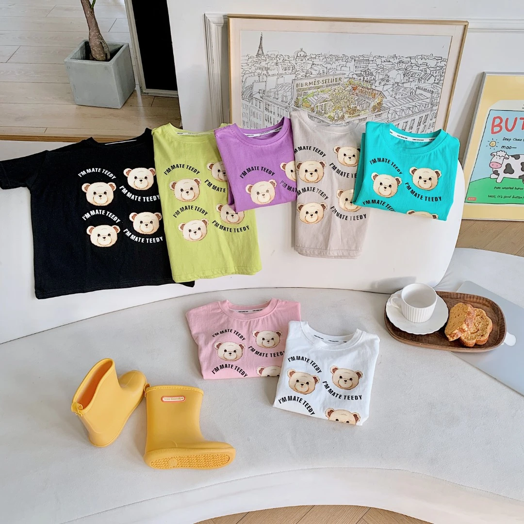 【泰迪清仓T恤】儿童印花纯棉T恤亲子装夏季男童女童夏装