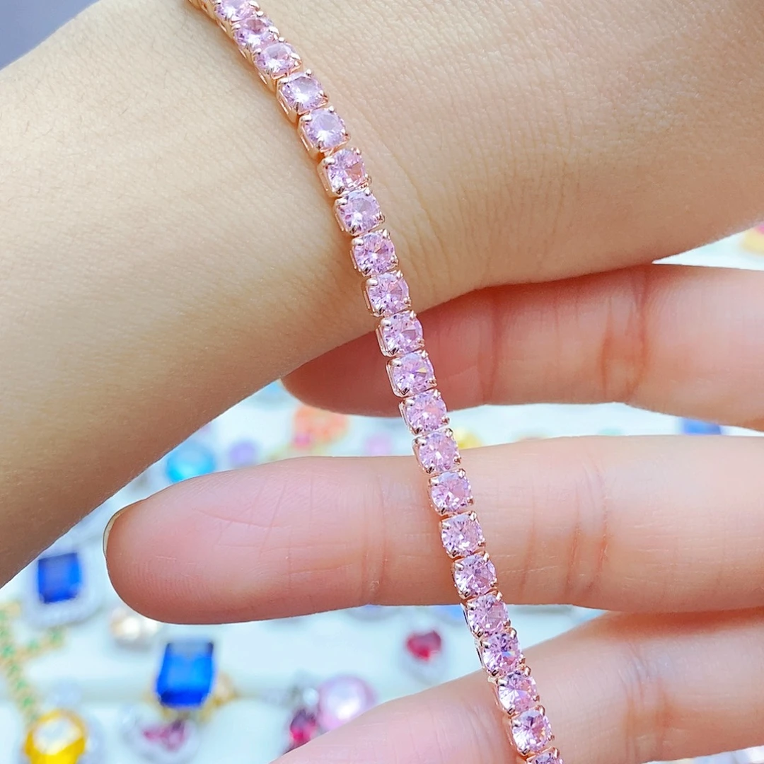 手链彩色蓝宝石未镶嵌