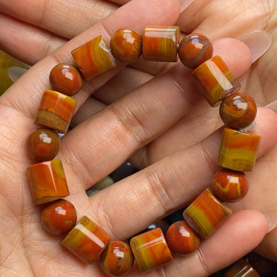 玛瑙/玉髓手链未镶嵌战国红