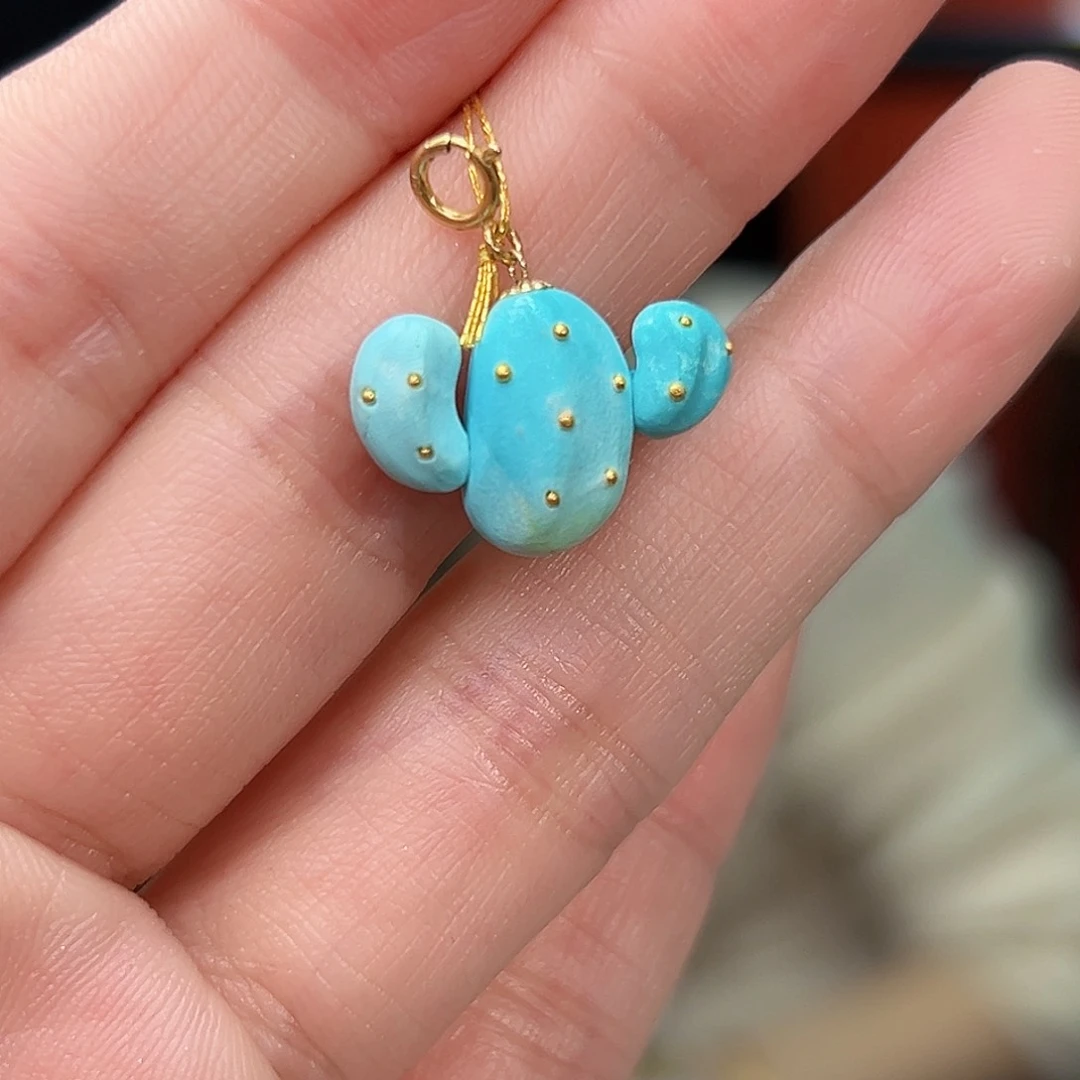 绿松石珠宝奇石18K金镶嵌