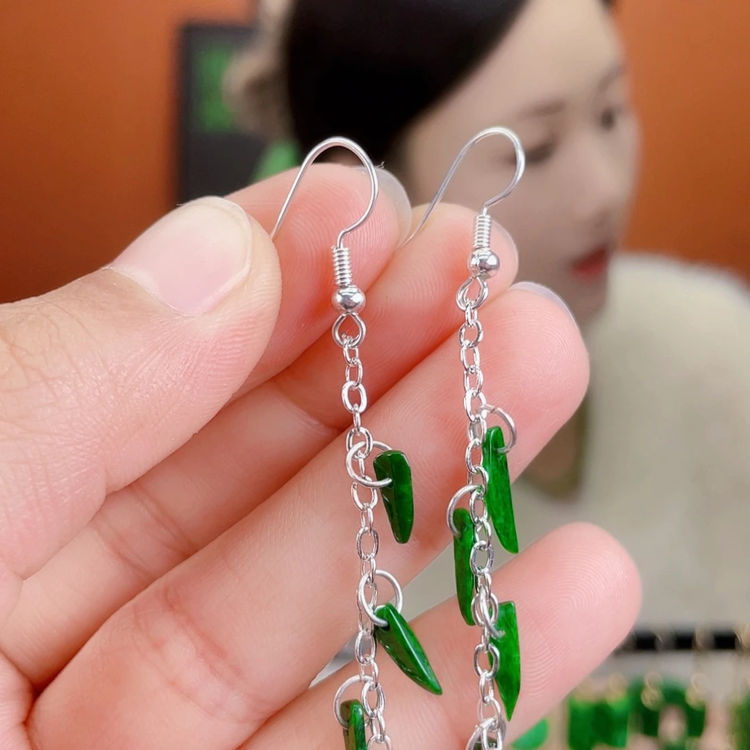 翡翠未镶嵌耳饰饰品