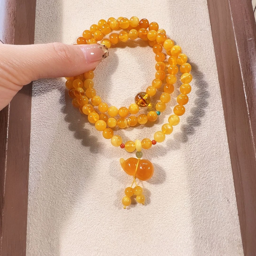 蜜蜡未镶嵌手链蜜蜡6.5mm