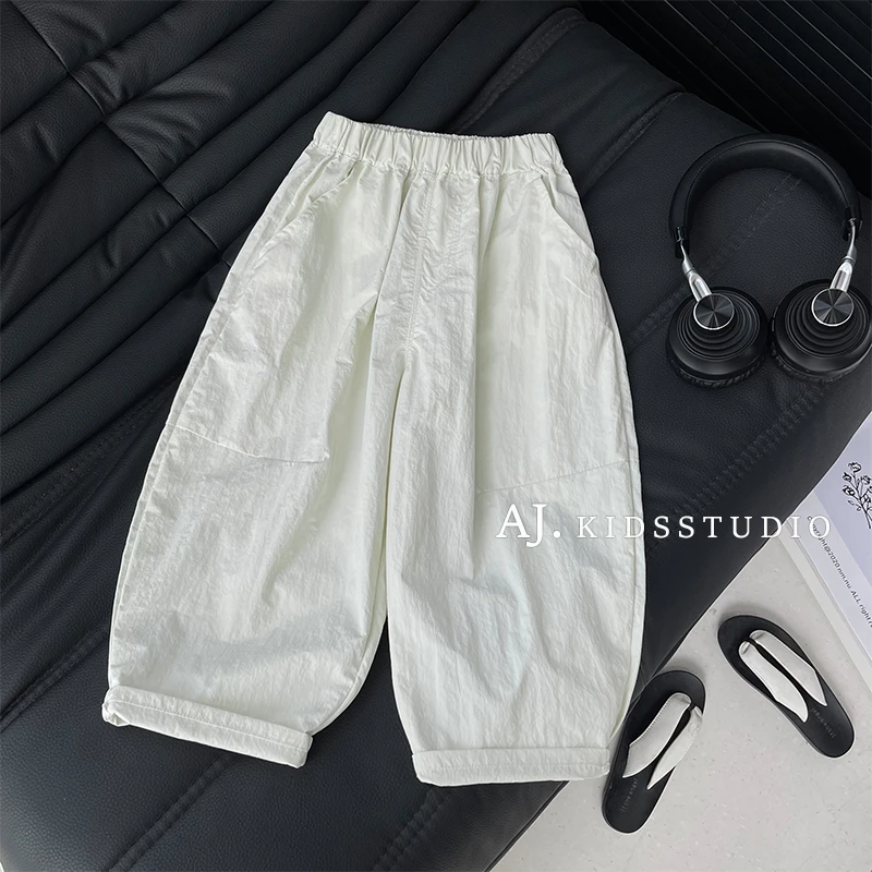 Q现【冰皮气球裤】阿卷夏男女童透气纯色速干薄款长裤凉凉裤MPG6266