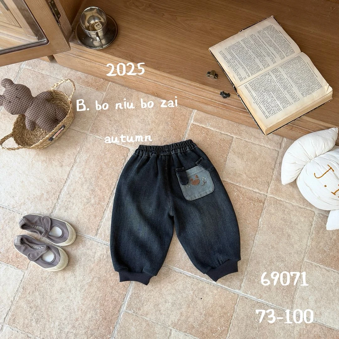 波妞波仔-【69071】（加绒加厚）牛仔休闲裤