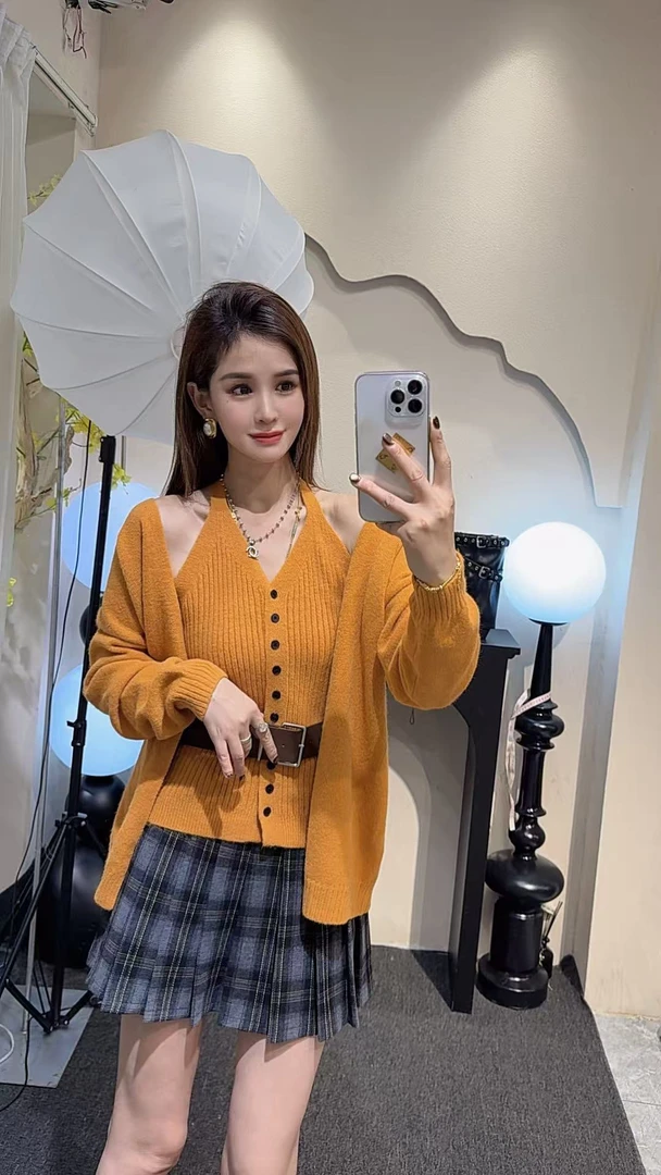 女慵懒风宽松型百搭宽松毛针织衫针织上衣外搭