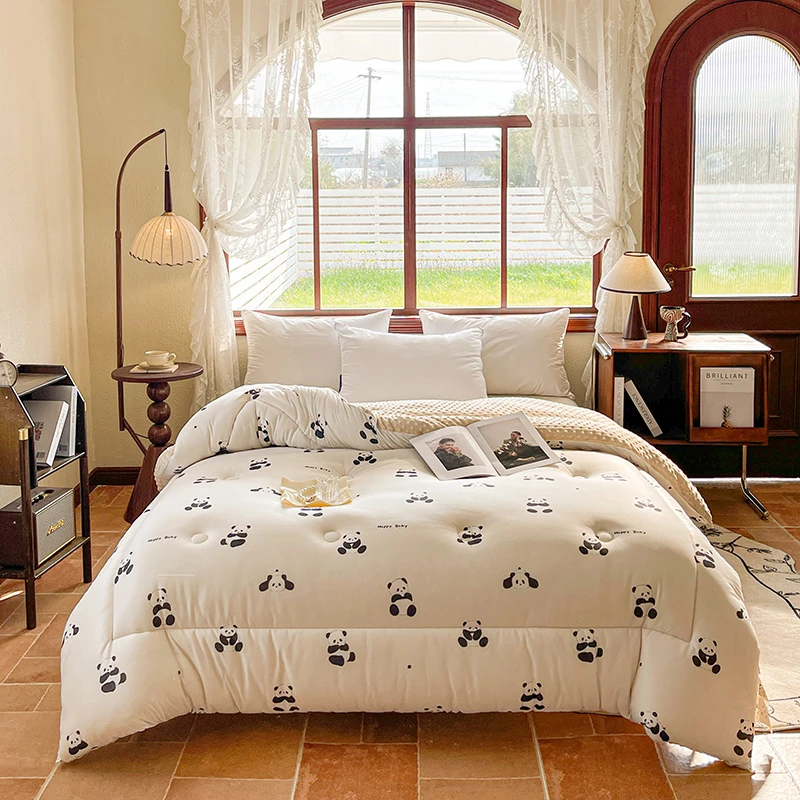 A类针织棉豆豆绒大豆被200*230 熊猫