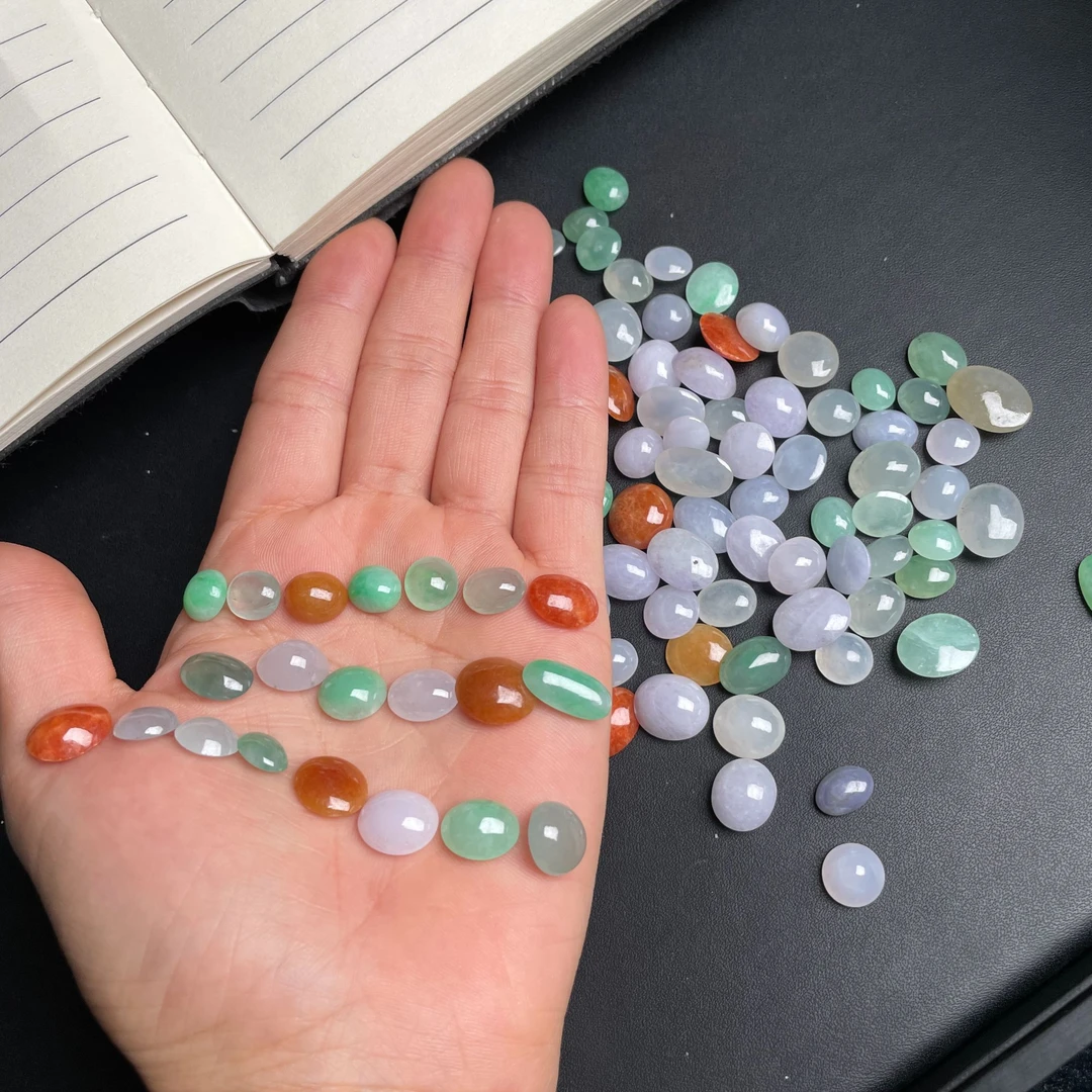 新年源头好物天然缅甸A货翡翠多宝鸽子蛋面，做戒圈串链等