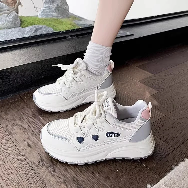 HUANQIU/环球松糕厚底老爹鞋女2025年春秋新款透气轻便休闲运动鞋