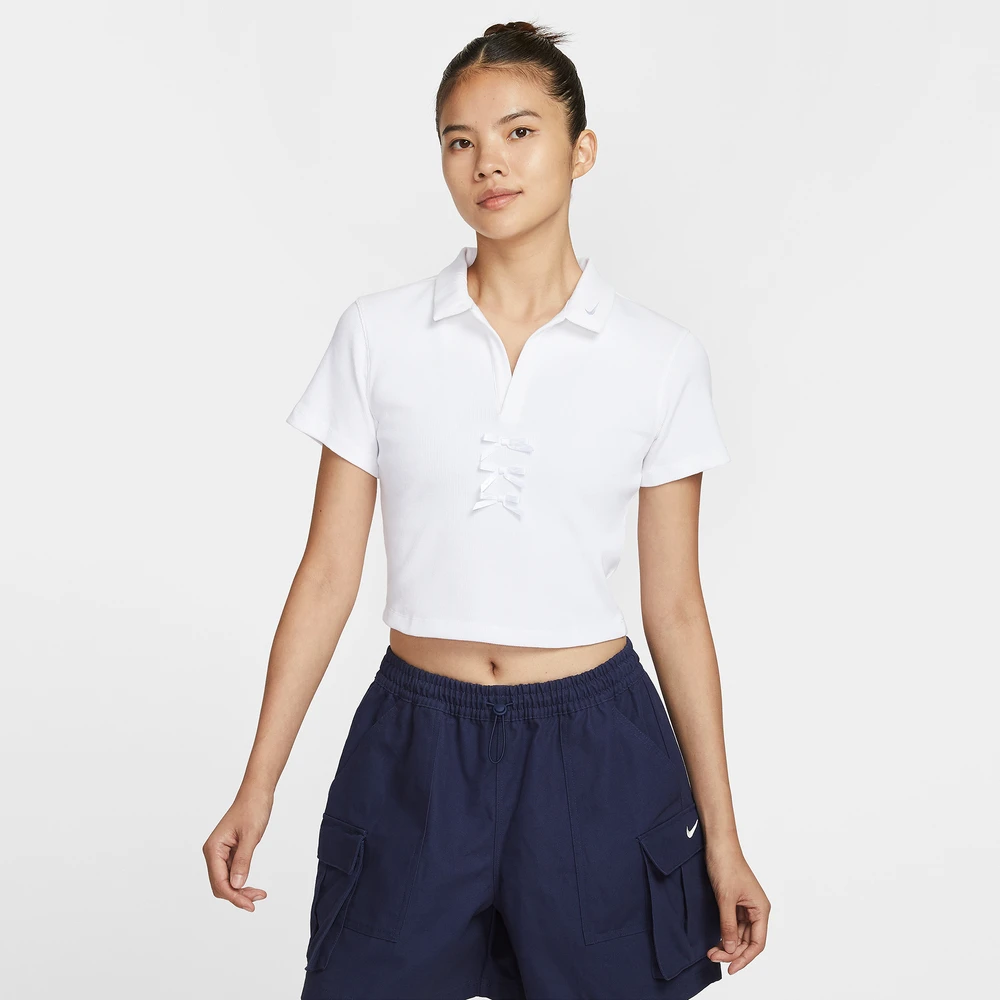 NIKE耐克女子AS W NSW SS RIB POLO GCEL运动短袖T恤IM3393-100