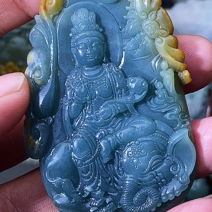 潜***d定制翡翠未镶嵌守护神 抛光3天