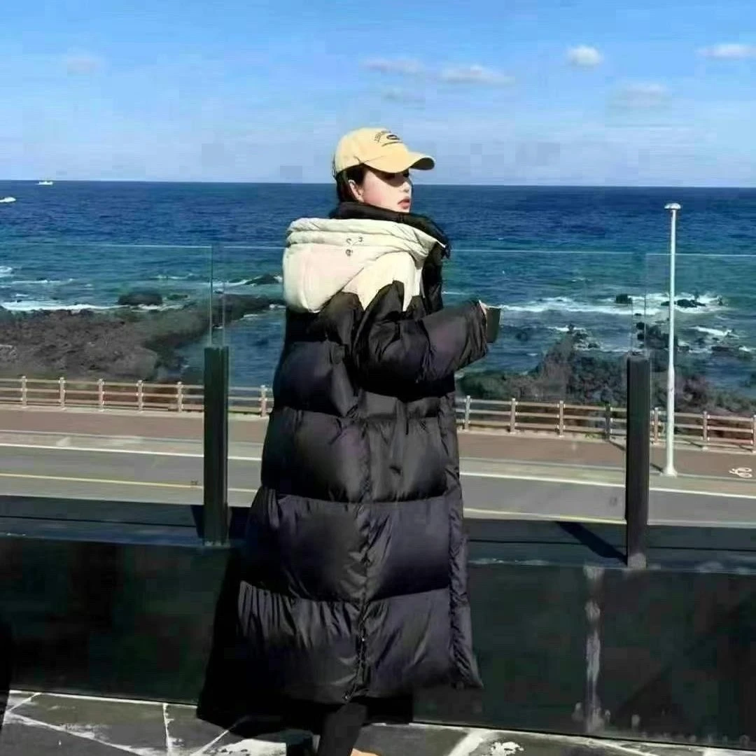 棉衣女长款加厚外套情侣中长款加厚韩版过膝冬季时尚棉服百搭棉袄